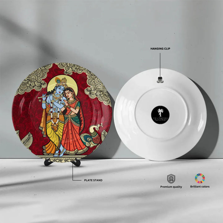 Traditional Radha Krishna & Peacock