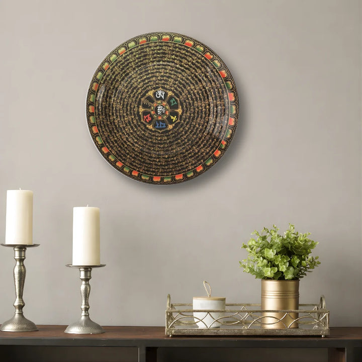 Tibetan Mantra Circle Art Plate