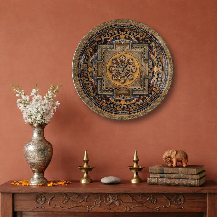Tibetan Golden Yantra Art Plate