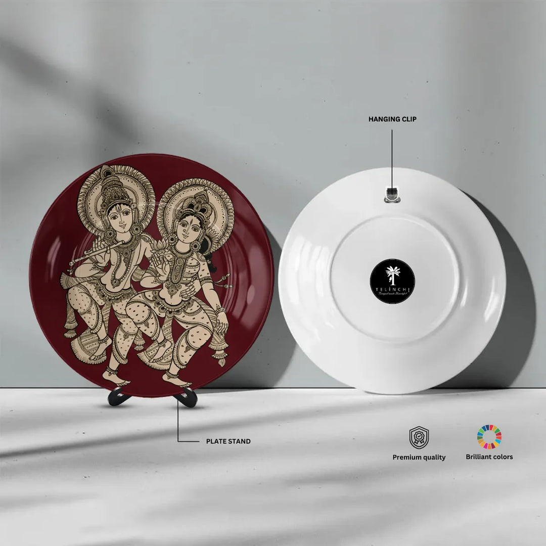 Divine Radha Krishna Classical Red