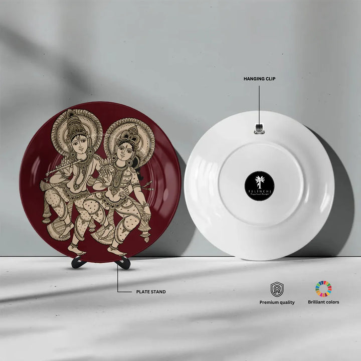 Divine Radha Krishna Classical Red