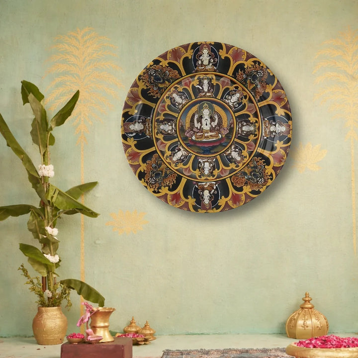 Tibetan Deity Circle Art Plate