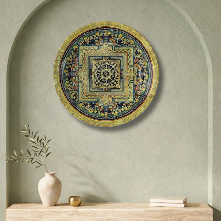 Golden Tibetan Mandala Plate