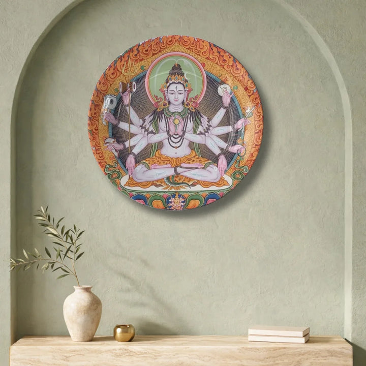 Tibetan Multi-Arm Deity Art Plate
