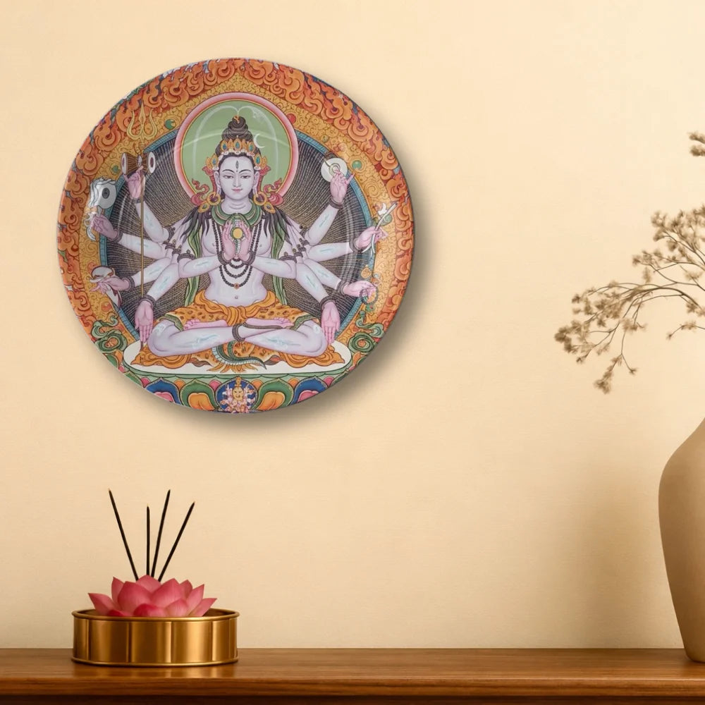 Tibetan Multi-Arm Deity Art Plate