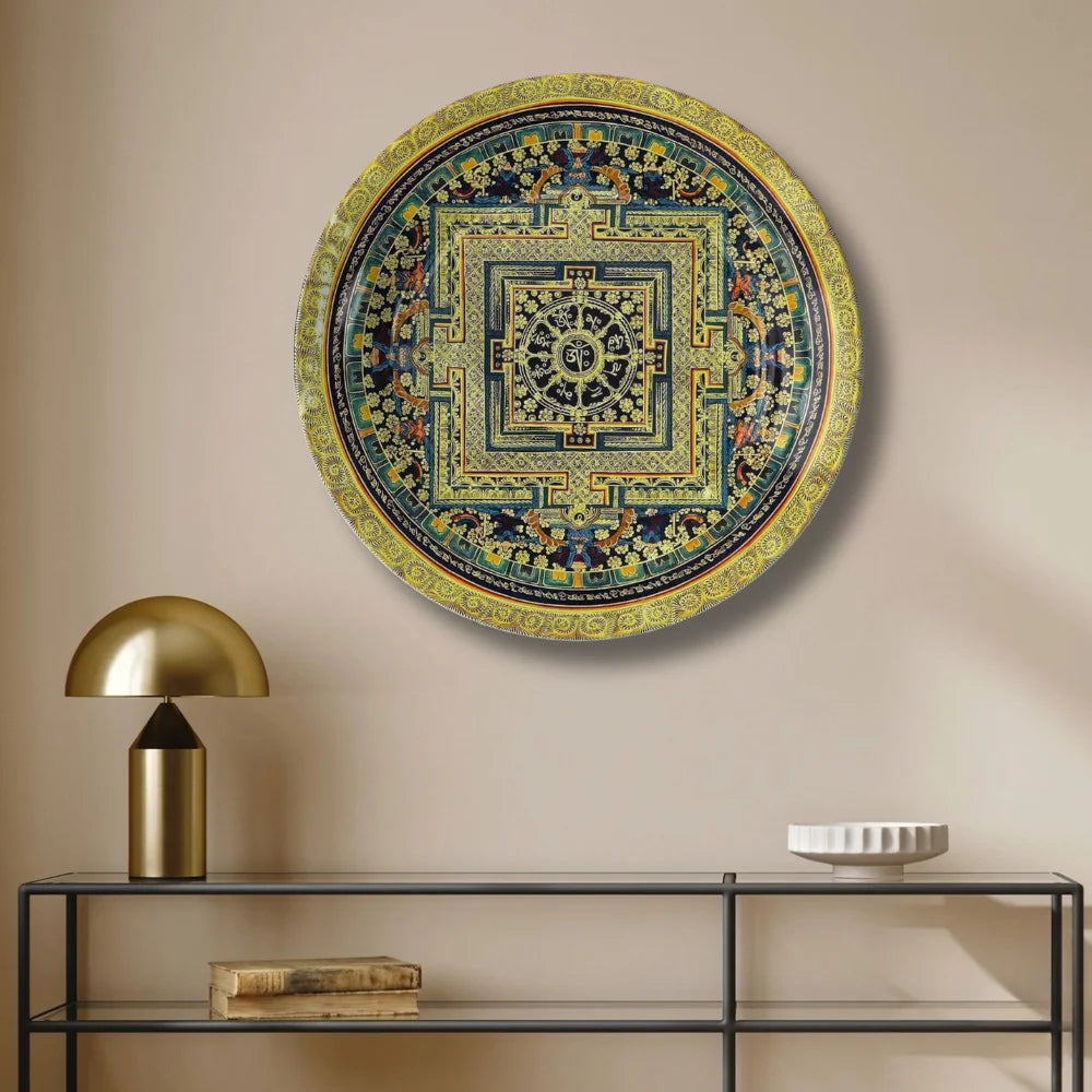 Golden Tibetan Mandala Plate