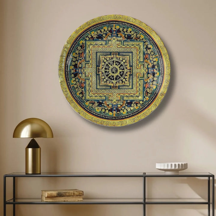 Golden Tibetan Mandala Plate
