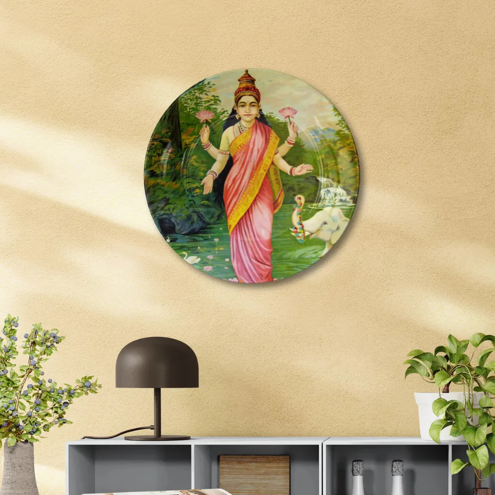 Raja Ravi Varma Goddess Ganga with Lotus – Divine Gangamata
