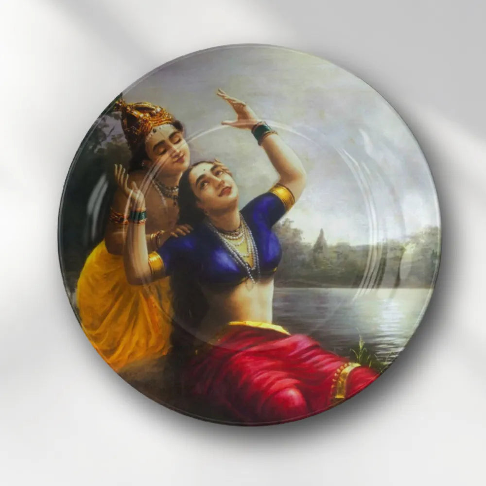 Raja Ravi Varma Radha Krishna – Divine Love & Riverside Romance