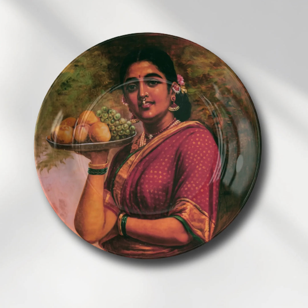 Raja Ravi Varma Inspired Lady with Fruits