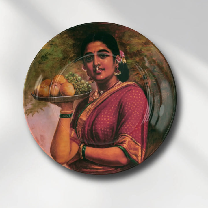 Raja Ravi Varma Inspired Lady with Fruits