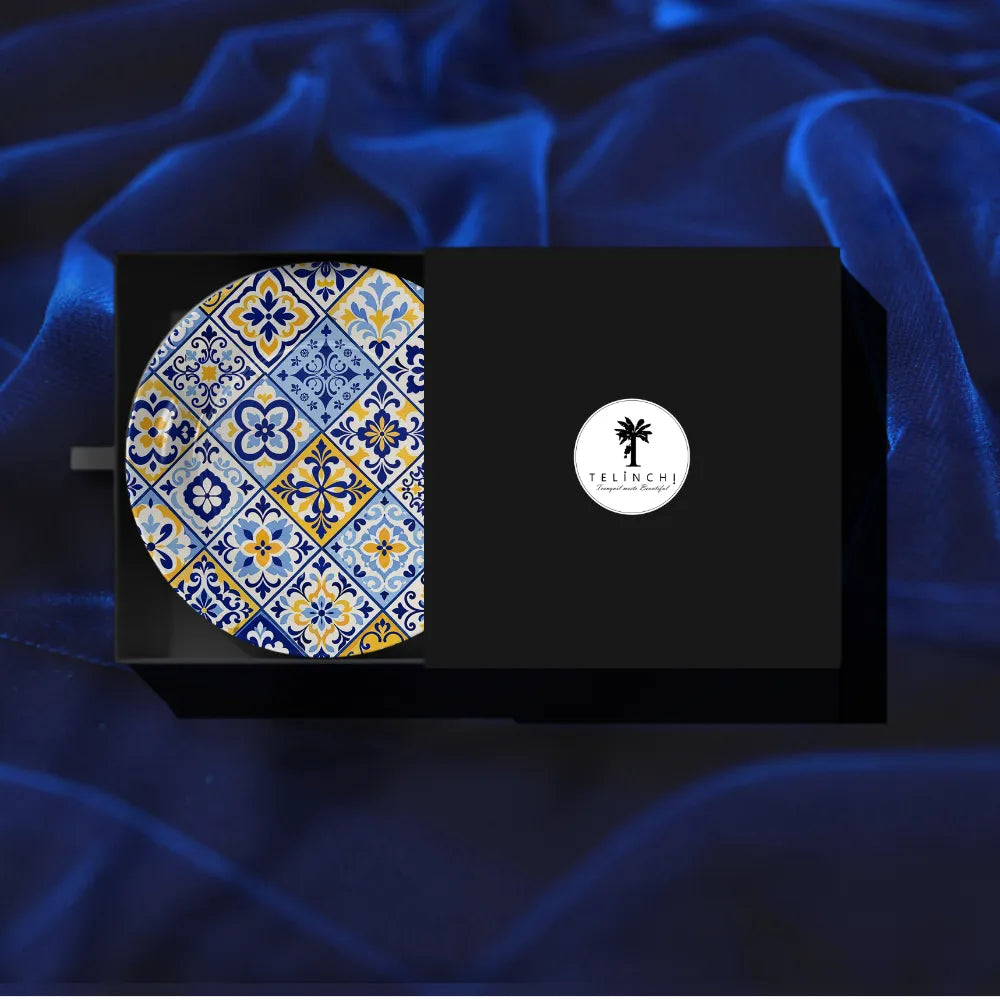 Telinchi Blue Pottery Floral Mosaic