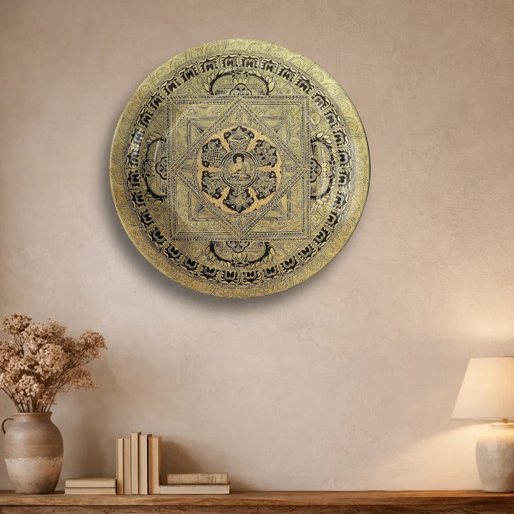 Golden Sacred Geometry Art Plate