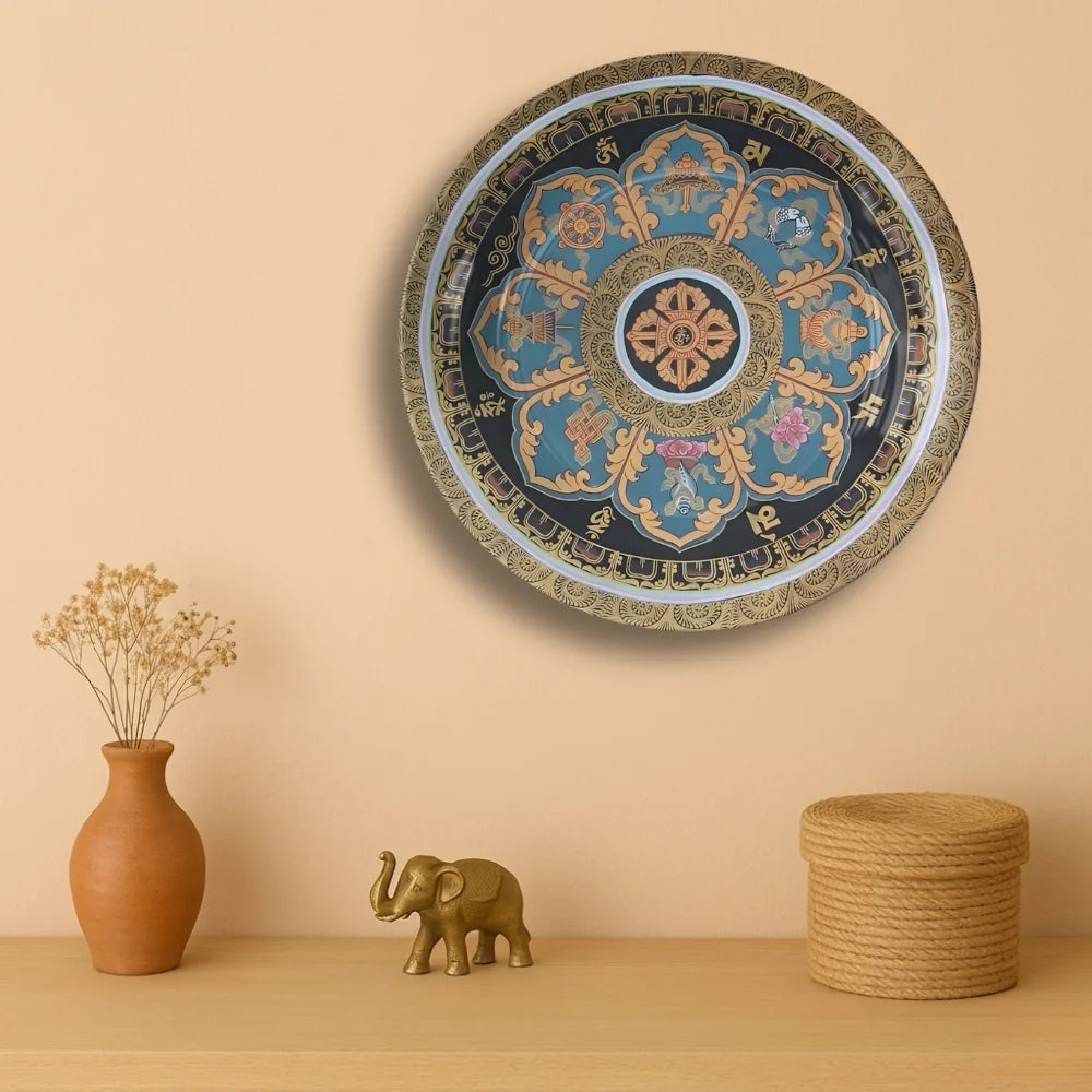 Tibetan Eight Symbols Art Plate