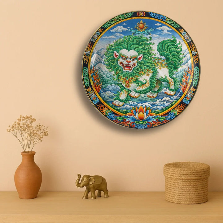 Tibetan Snow Lion Art Plate