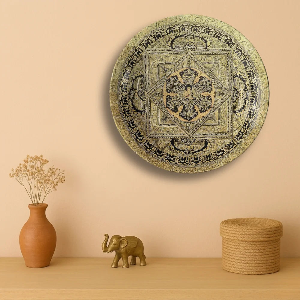 Golden Sacred Geometry Art Plate