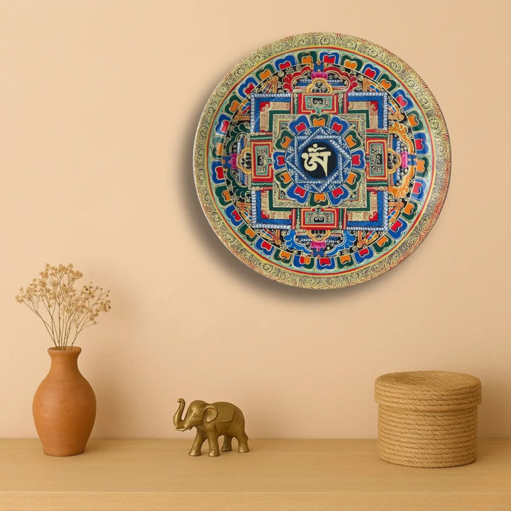 Tibetan Om Mandala Art Plate