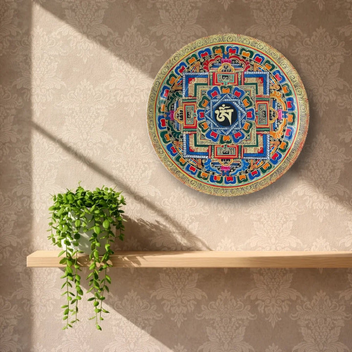 Tibetan Om Mandala Art Plate