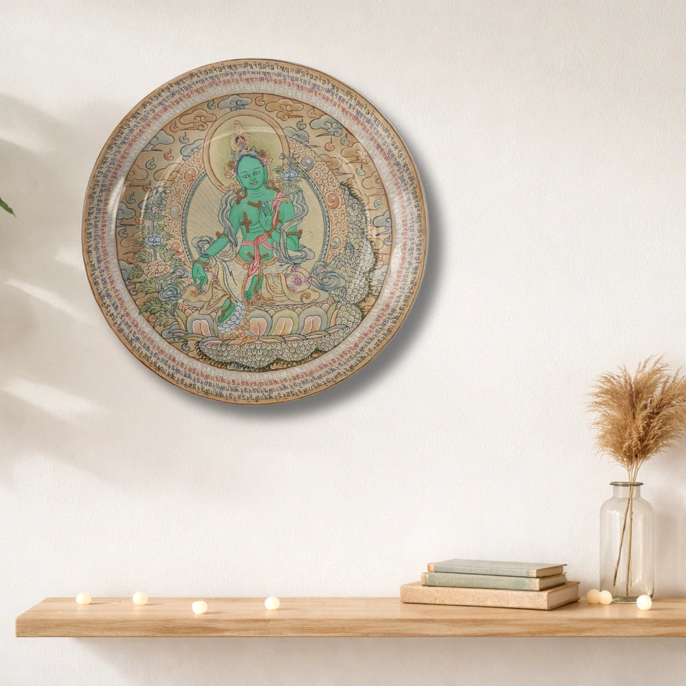 Tibetan Green Tara Art Plate