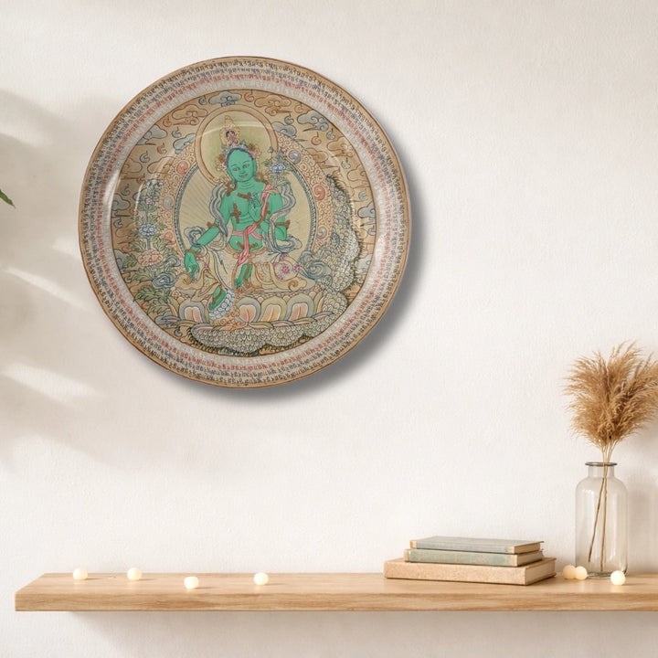 Tibetan Green Tara Art Plate
