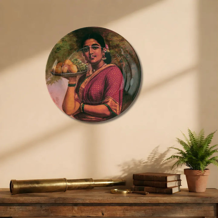 Raja Ravi Varma Inspired Lady with Fruits