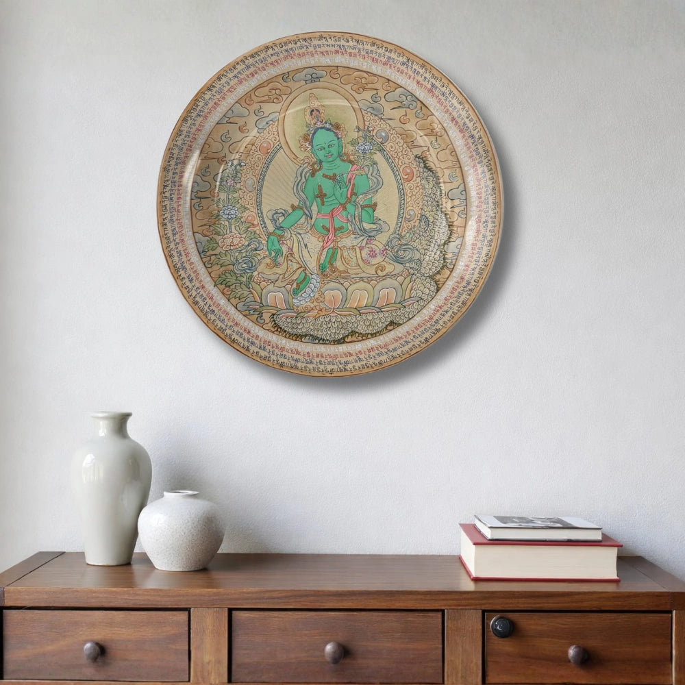 Tibetan Green Tara Art Plate