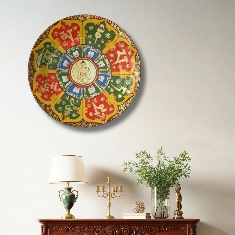Tibetan Buddha Mantra Art Plate