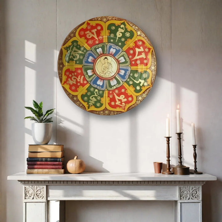 Tibetan Buddha Mantra Art Plate