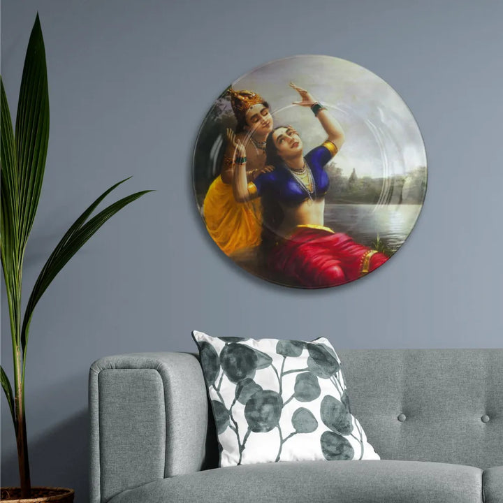 Raja Ravi Varma Radha Krishna – Divine Love & Riverside Romance