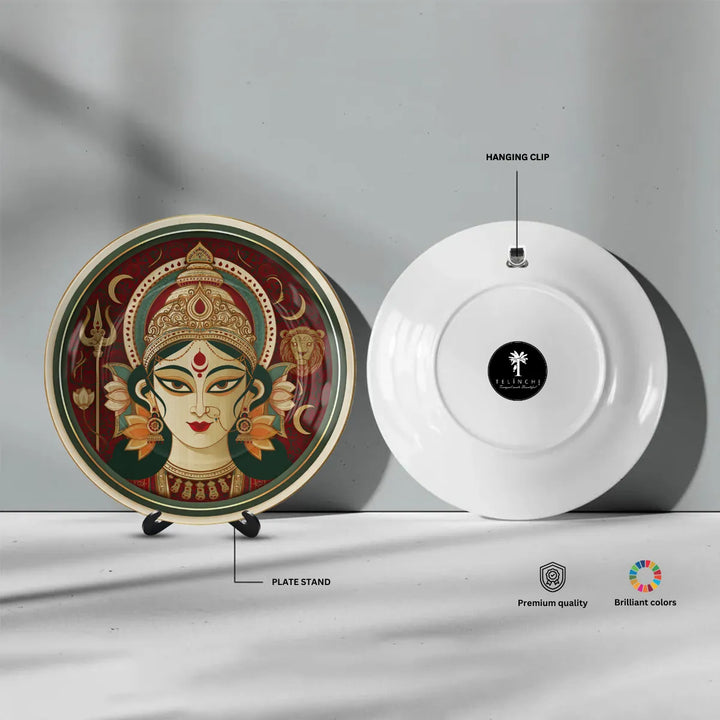 Divine Maa Durga Traditional Red & Green