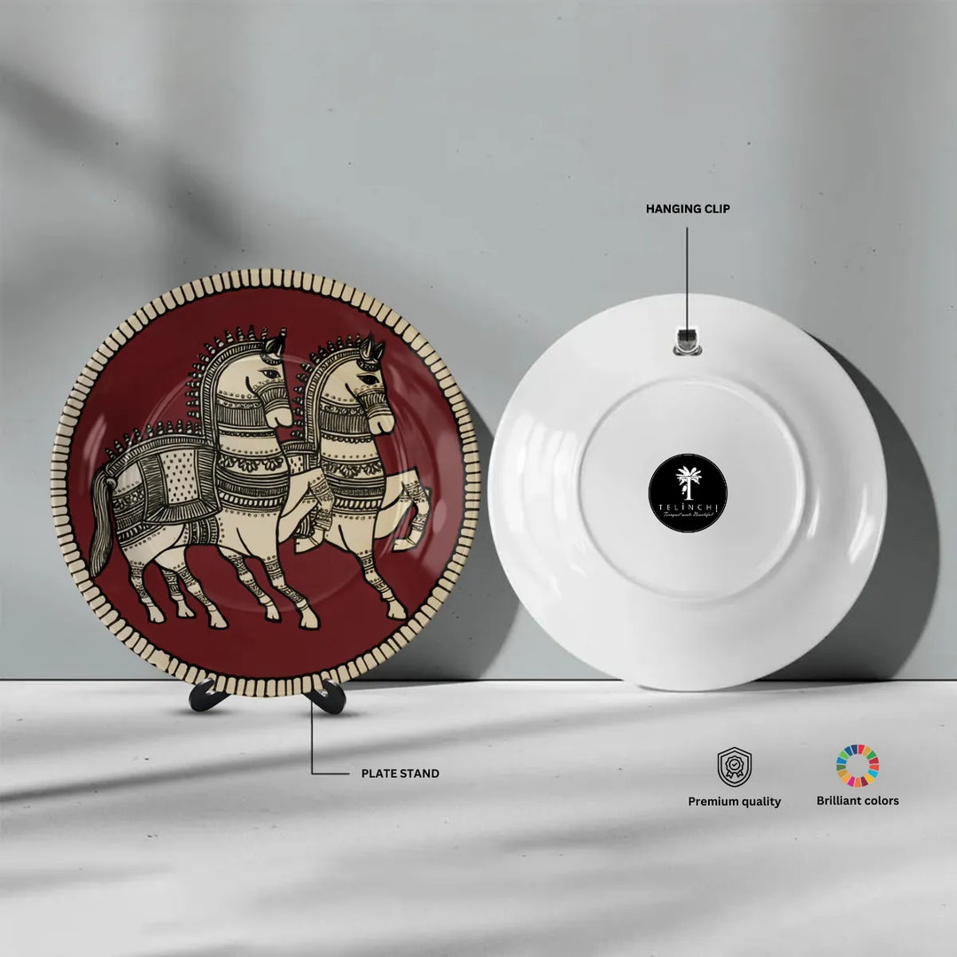 Royal Twin Horses Maroon