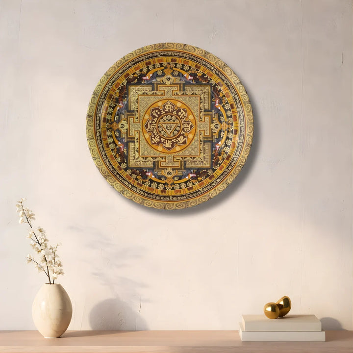 Golden Tibetan Sacred Yantra Plate