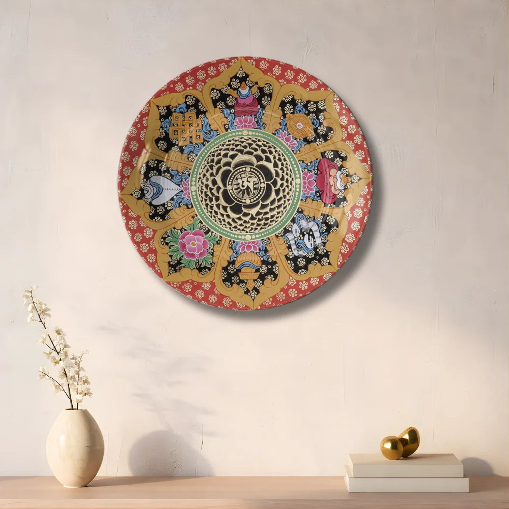 Tibetan Sacred Lotus Art Plate
