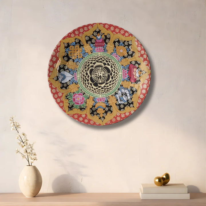 Tibetan Sacred Lotus Art Plate