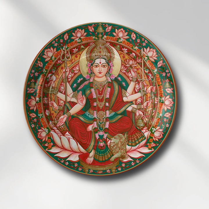 Divine Maa Durga with Lion & Lotus