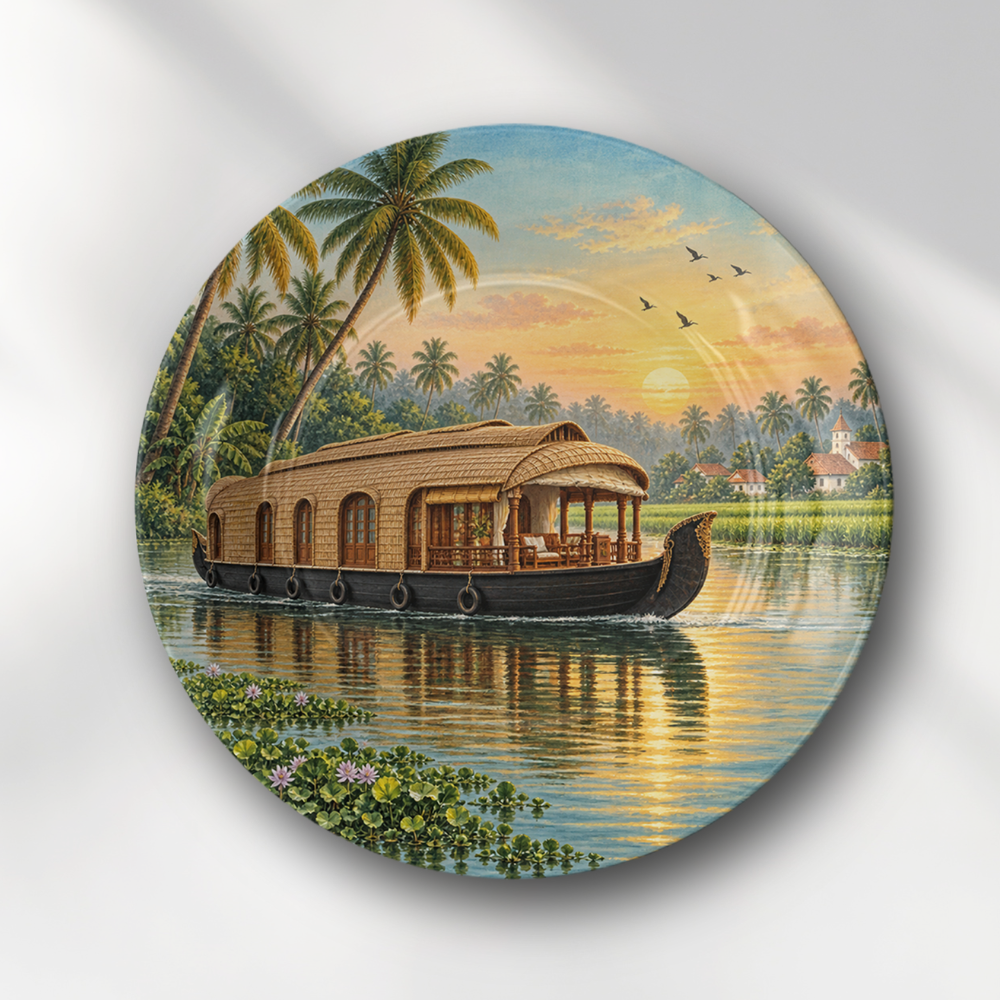 Golden Kerala Backwaters Houseboat Sunset