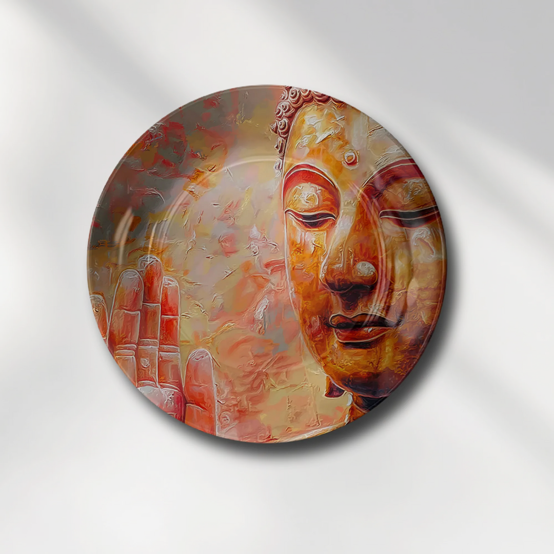Golden Serenity Divine Face Abstract Art