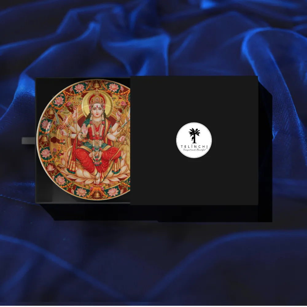 Divine Maa Durga with Lion & Golden Lotus