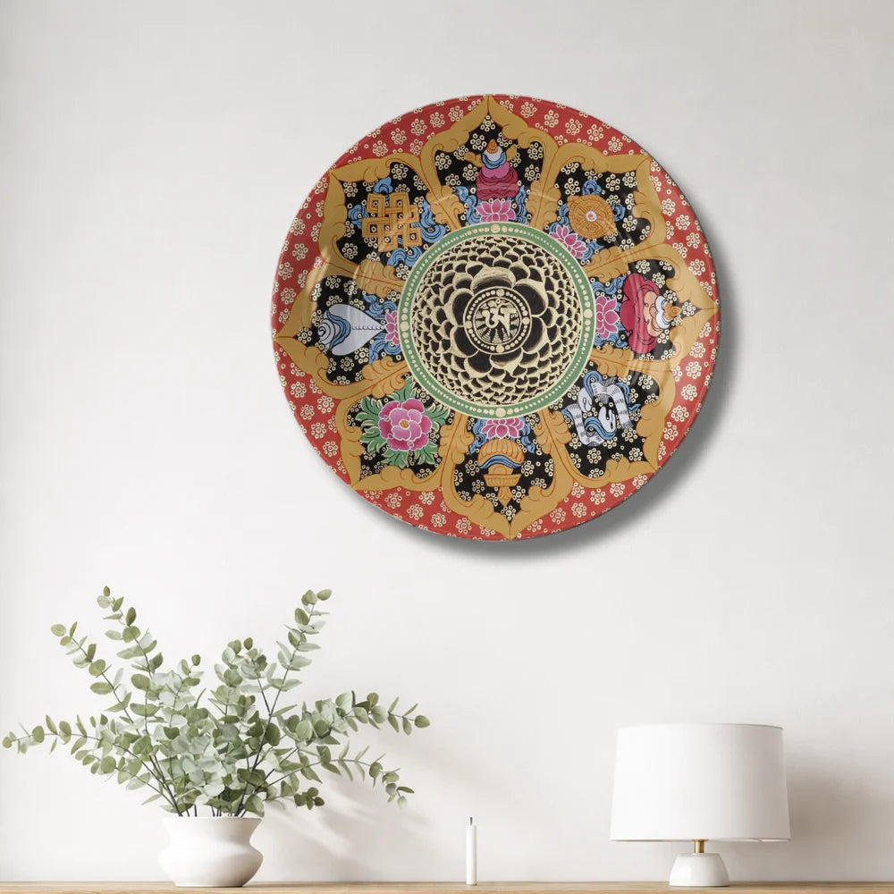 Tibetan Sacred Lotus Art Plate