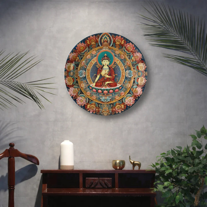 Tibetan Lotus Buddha Art Plate