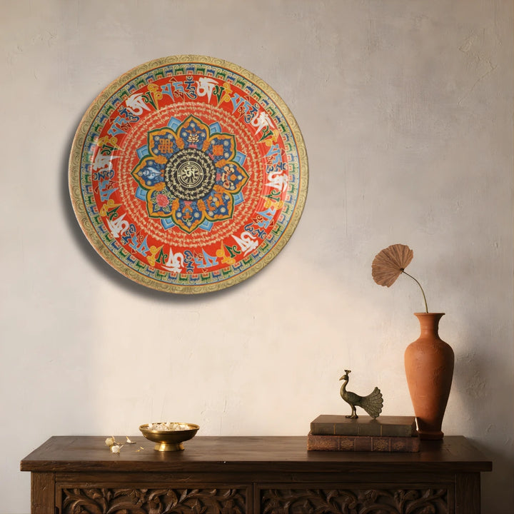 Tibetan Mantra Mandala Art Plate