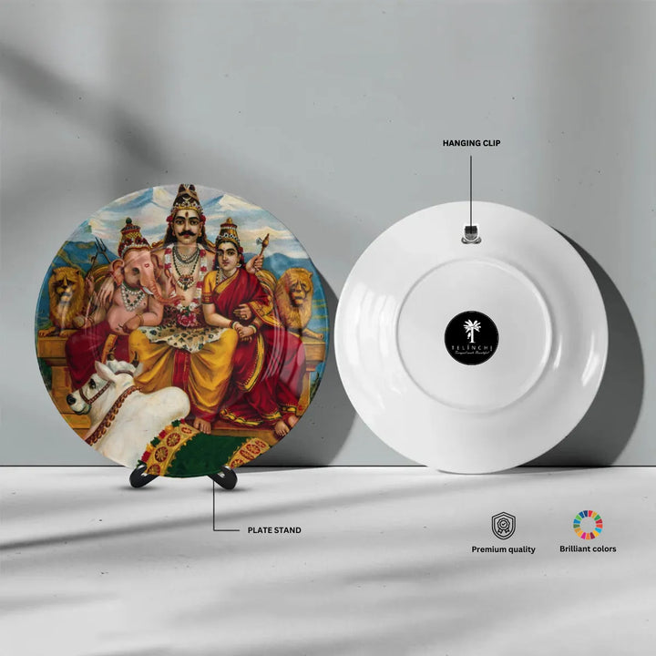 Raja Ravi Varma Shiva Parivar – Divine Family Blessings - Telinchi