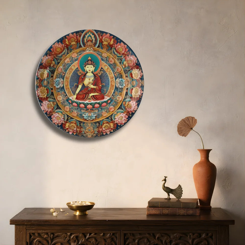Tibetan Lotus Buddha Art Plate
