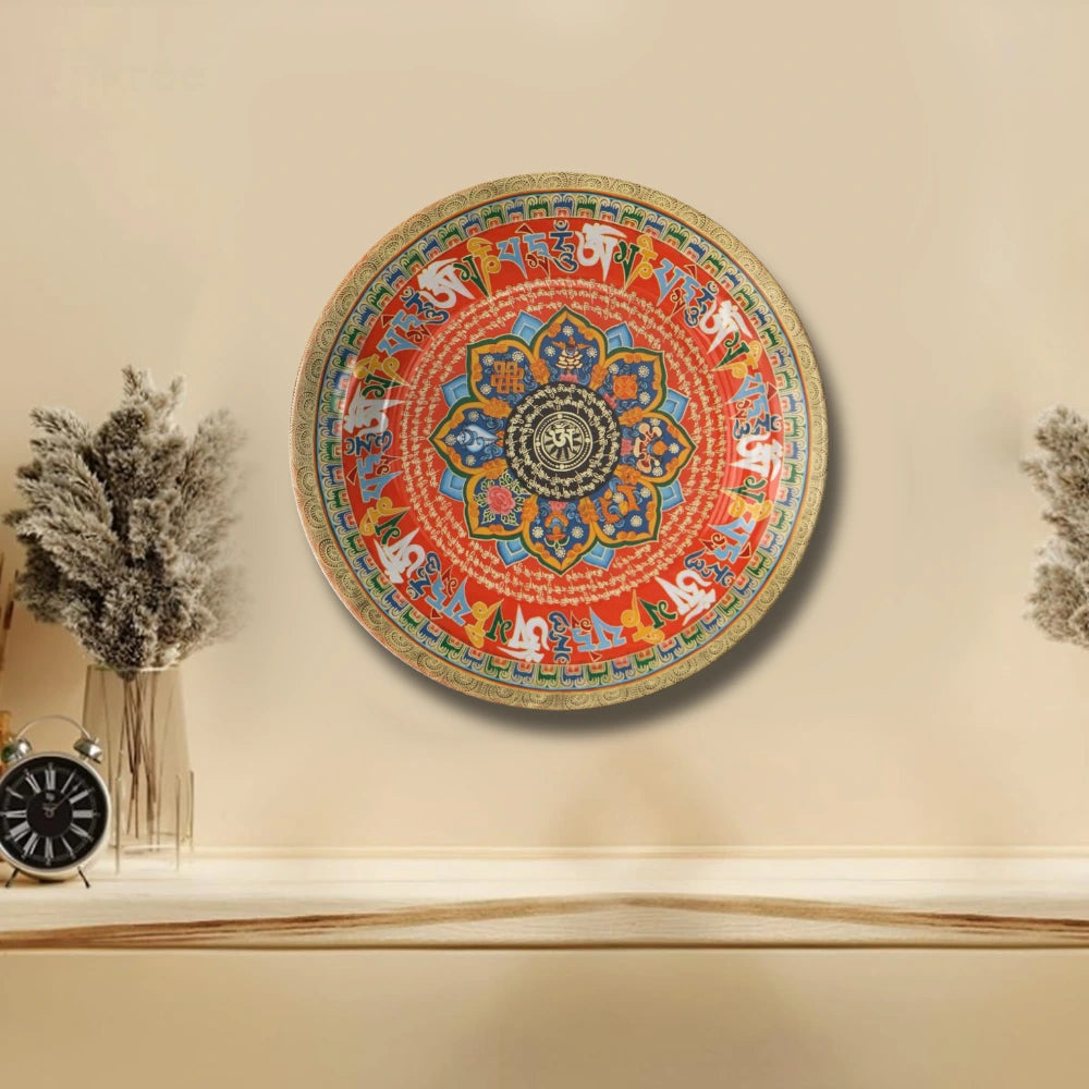 Tibetan Mantra Mandala Art Plate