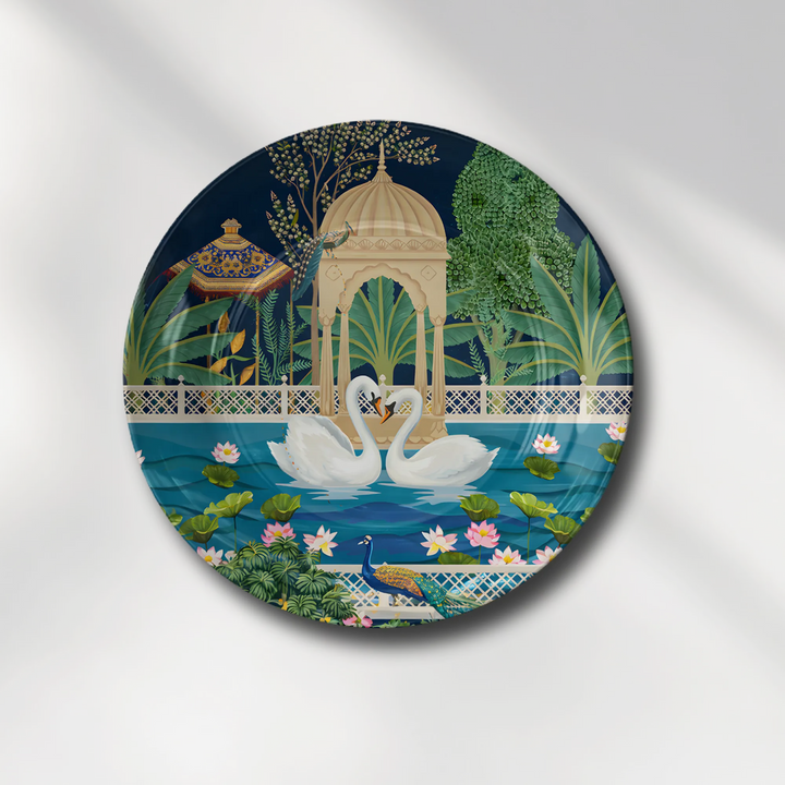 Royal White Swans & Lotus Lake Garden