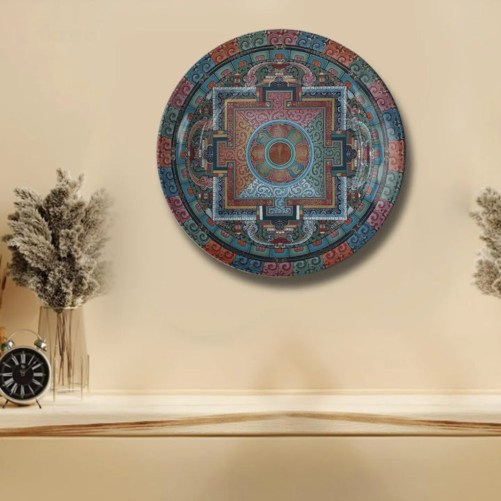 Tibetan Pastel Mandala Art Plate