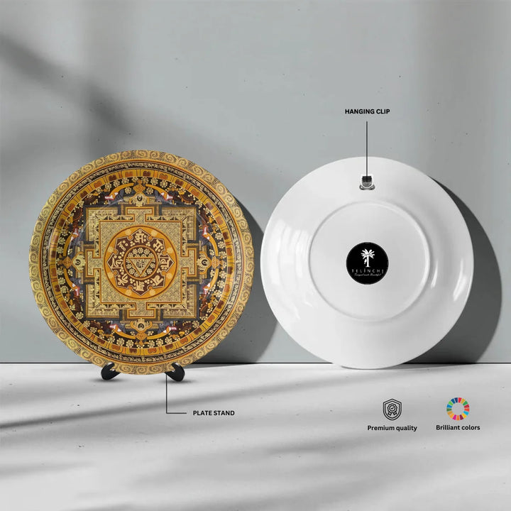 Golden Tibetan Sacred Yantra Plate