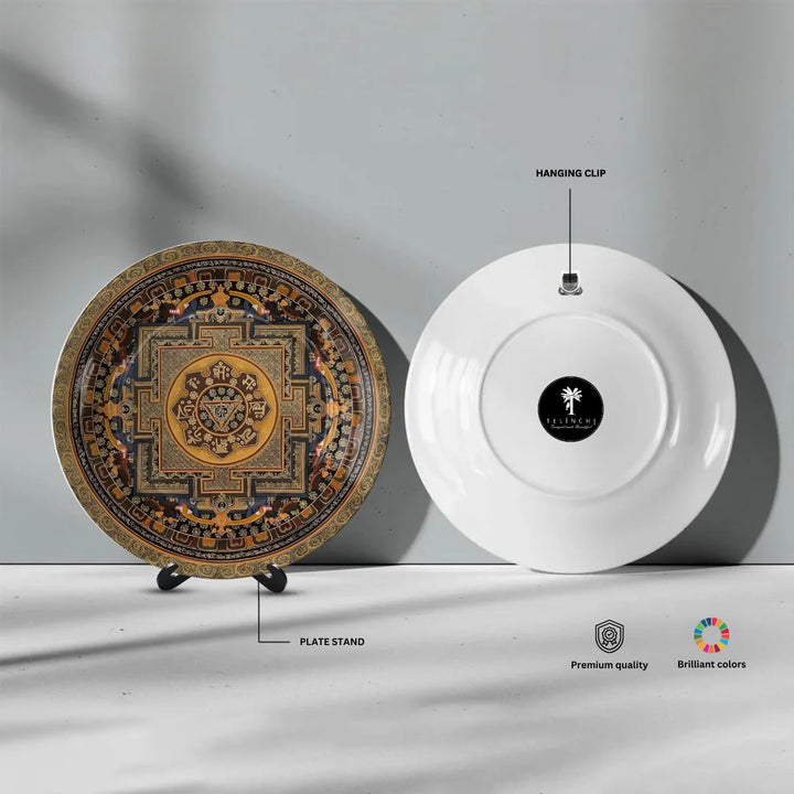 Tibetan Golden Yantra Art Plate