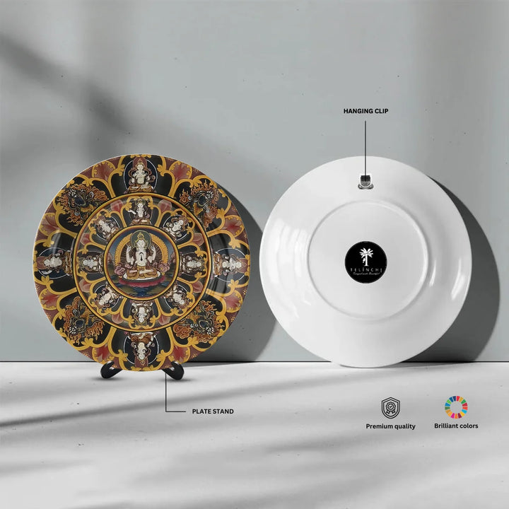 Tibetan Deity Circle Art Plate