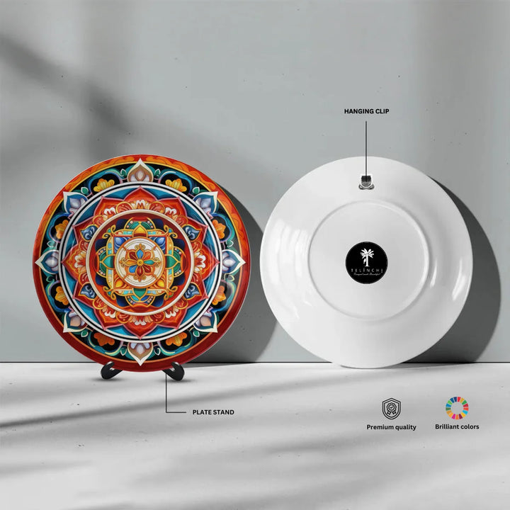 Colorful Tibetan Lotus Mandala Plate